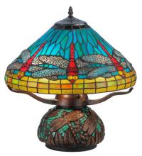 Meyda Tiffany 27159 - 17"H Tiffany Dragonfly w/Tiffany Mosaic Base Table Lamp