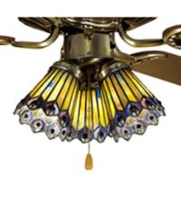 Meyda Tiffany 27474 - 4"W Tiffany Jeweled Peacock Fan Light Shade