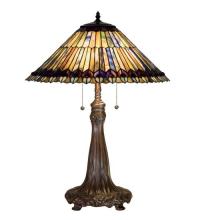 Meyda Tiffany 27562 - 27"H Tiffany Jeweled Peacock Table Lamp.602