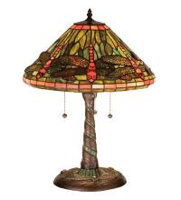 Meyda Tiffany 27812 - 21"H Tiffany Dragonfly w/ Twisted Fly Mosaic Base Table Lamp