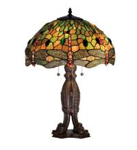 Meyda Tiffany 28527 - 24.5"H Tiffany Hanginghead Dragonfly Table Lamp