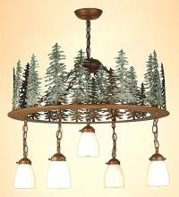 Meyda Tiffany 29556 - 28" Wide Tall Pines 5 Light Chandelier