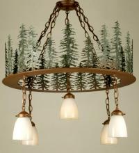 Meyda Tiffany 29557 - 28"W Tall Pines 5 LT Chandelier