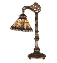 Meyda Tiffany 32738 - 19"H Tiffany Jeweled Peacock Bridge Arm Desk Lamp