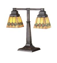 Meyda Tiffany 48205 - 20"H Martini Mission 2 Arm Desk Lamp