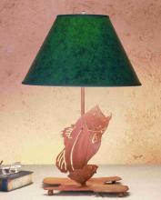 Meyda Tiffany 49791 - 21.5"H Leaping Bass Faux Leather Shade Table Lamp