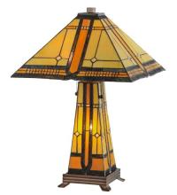 Meyda Tiffany 50805 - 25"H Sierra Prairie Mission Lighted Base Table Lamp