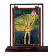 Meyda Tiffany 68353 - 9.5"W X 10.5"H Tiffany Pond Lily Lighted Mini Tabletop Window