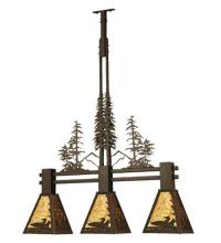 Meyda Tiffany 70028 - 30"L Loon Tall Pines 3 LT Island Pendant