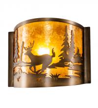 Meyda Tiffany 70703 - 12" Wide Deer at Lake Wall Sconce