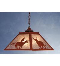 Meyda Tiffany 81673 - 16"Sq Cowboy & Steer Pendant