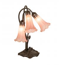 Meyda Tiffany 98715 - 16" High Pink Tiffany Pond Lily 3 Light Accent Lamp