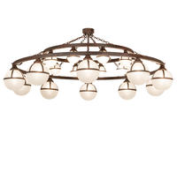 2nd Avenue Designs Green 200284 - 84" Wide Bola Tavern 20 Light Two Tier Chandelier