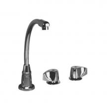 Just Mfg JOL-400 - Polished Chrome Two Handle Kitchen Widespread Faucet