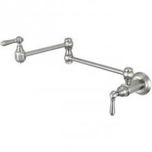 Just Mfg JPF-3700-N - Pvd Brushed Nickel Wall Mount Pot Filler Lead Free Compliant