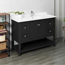 Fresca Bath FCB2348BL-CWH-U - Fresca Manchester 48'' Black Traditional Bathroom Cabinet w/ Top & Sink