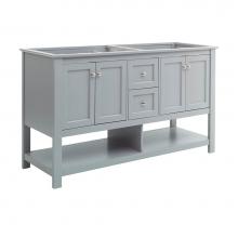 Fresca Bath FCB2360GR-D - Fresca Manchester 60'' Gray Traditional Double Sink Bathroom Cabinet