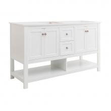 Fresca Bath FCB2360WH-D - Fresca Manchester 60'' White Traditional Double Sink Bathroom Cabinet