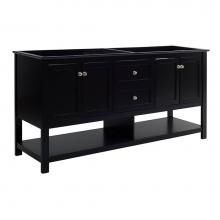 Fresca Bath FCB2372BL-D - Fresca Manchester 72'' Black Traditional Double Sink Bathroom Cabinet