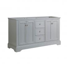 Fresca Bath FCB2460GRV - Fresca Windsor 60'' Gray Textured Traditional Double Sink Bathroom Cabinet