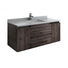 Fresca Bath FCB31-122412ACA-CWH-U - Fresca Formosa 48'' Wall Hung Modern Bathroom Cabinet w/ Top & Sink in Acacia