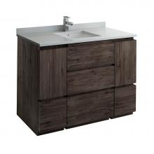 Fresca Bath FCB31-122412ACA-FC-CWH-U - Fresca Formosa 48'' Floor Standing Modern Bathroom Cabinet w/ Top & Sink in Acacia