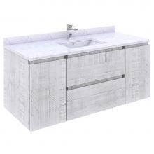 Fresca Bath FCB31-122412RWH-CWH-U - Fresca Formosa 48'' Wall Hung Modern Bathroom Cabinet w/ Top & Sink in Rustic White