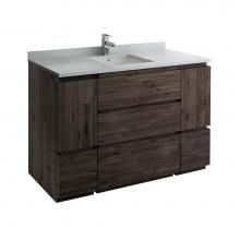 Fresca Bath FCB31-123012ACA-FC-CWH-U - Fresca Formosa 54'' Floor Standing Modern Bathroom Cabinet w/ Top & Sink in Acacia