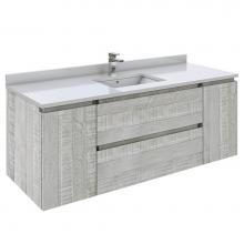 Fresca Bath FCB31-123012ASH-CWH-U - Fresca Formosa 54'' Wall Hung Modern Bathroom Cabinet w/ Top & Sink in Sage Gray