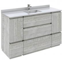 Fresca Bath FCB31-123012ASH-FC-CWH-U - Fresca Formosa 54'' Floor Standing Modern Bathroom Cabinet w/ Top & Sink in Sage Gra