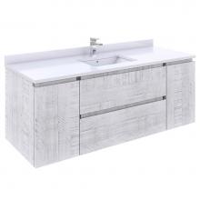 Fresca Bath FCB31-123012RWH-CWH-U - Fresca Formosa 54'' Wall Hung Modern Bathroom Cabinet w/ Top & Sink in Rustic White