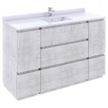 Fresca Bath FCB31-123012RWH-FC-CWH-U - Fresca Formosa 54'' Floor Standing Modern Bathroom Cabinet w/ Top & Sink in Rustic W