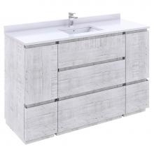 Fresca Bath FCB31-123012RWH-FC - Fresca Formosa 54'' Floor Standing Modern Bathroom Cabinet in Rustic White