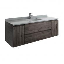 Fresca Bath FCB31-123612ACA-CWH-U - Fresca Formosa 60'' Wall Hung Single Sink Modern Bathroom Cabinet w/ Top & Sink in A