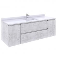 Fresca Bath FCB31-123612RWH-CWH-U - Fresca Formosa 60'' Wall Hung Single Sink Modern Bathroom Cabinet w/ Top & Sink in R