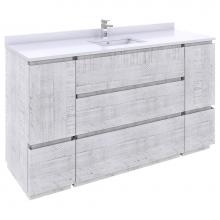 Fresca Bath FCB31-123612RWH-FC - Fresca Formosa 60'' Floor Standing Single Sink Modern Bathroom Cabinet in Rustic White