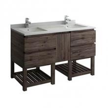 Fresca Bath FCB31-241224ACA-FS - Fresca Formosa 58'' Floor Standing Open Bottom Double Sink Modern Bathroom Cabinet