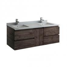 Fresca Bath FCB31-241224ACA - Fresca Formosa 60'' Wall Hung Double Sink Modern Bathroom Cabinet in Acacia