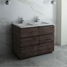 Fresca Bath FCB31-2424ACA-FC - Fresca Formosa 48'' Floor Standing Double Sink Modern Bathroom Cabinet in Acacia