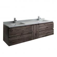 Fresca Bath FCB31-301230ACA-CWH-U - Fresca Formosa 72'' Wall Hung Double Sink Modern Bathroom Cabinet w/ Top & Sinks in