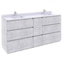 Fresca Bath FCB31-301230RWH-FC - Fresca Formosa 70'' Floor Standing Double Sink Modern Bathroom Cabinet in Rustic White