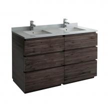 Fresca Bath FCB31-3030ACA-FC - Fresca Formosa 60'' Floor Standing Double Sink Modern Bathroom Cabinet in Acacia