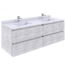 Fresca Bath FCB31-3030RWH-CWH-U - Fresca Formosa 60'' Wall Hung Double Sink Modern Bathroom Cabinet w/ Top & Sinks in