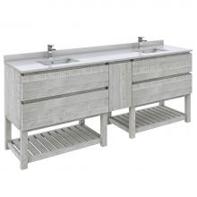 Fresca Bath FCB31-361236ASH-FS - Formosa 82'' Floor Standing Open Bottom Double Sink Modern Bathroom Cabinet in Ash