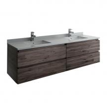 Fresca Bath FCB31-3636ACA - Fresca Formosa 72'' Wall Hung Double Sink Modern Bathroom Cabinet in Acacia