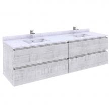 Fresca Bath FCB31-3636RWH-CWH-U - Fresca Formosa 72'' Wall Hung Double Sink Modern Bathroom Cabinet w/ Top & Sinks in