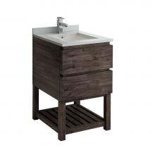 Fresca Bath FCB3124ACA-FS-CWH-U - Fresca Formosa 24'' Floor Standing Open Bottom Modern Bathroom Cabinet w/ Top & Sink