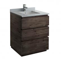 Fresca Bath FCB3130ACA-FC-CWH-U - Fresca Formosa 30'' Floor Standing Modern Bathroom Cabinet w/ Top & Sink in Acacia