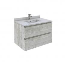 Fresca Bath FCB3130ASH-CWH-U - Fresca Formosa 30'' Wall Hung Modern Bathroom Cabinet w/ Top & Sink in Sage Gray