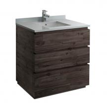 Fresca Bath FCB3136ACA-FC-CWH-U - Fresca Formosa 36'' Floor Standing Modern Bathroom Cabinet w/ Top & Sink in Acacia